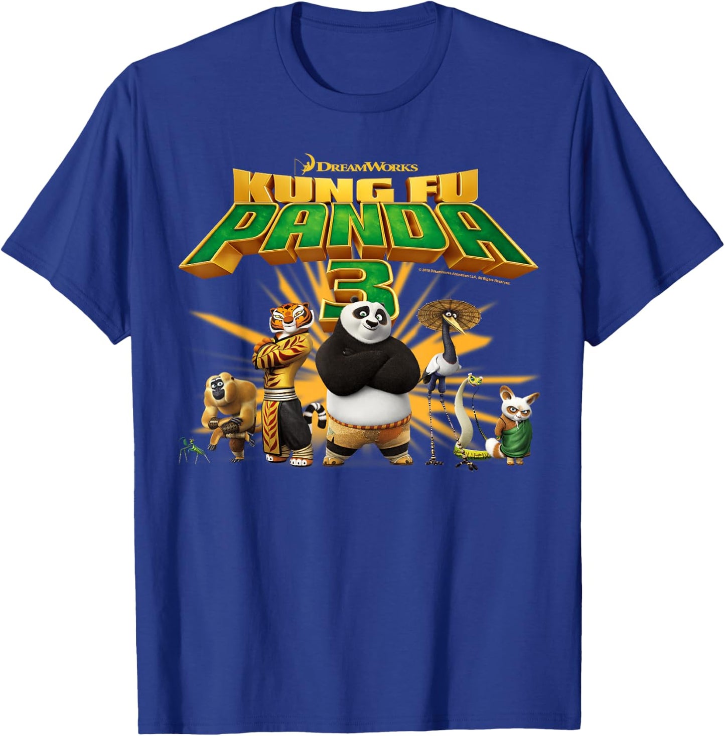 Kung Fu Panda 3 Po And The Furious Five Movie Logo T-Shirt - T-Shirt | Royal
