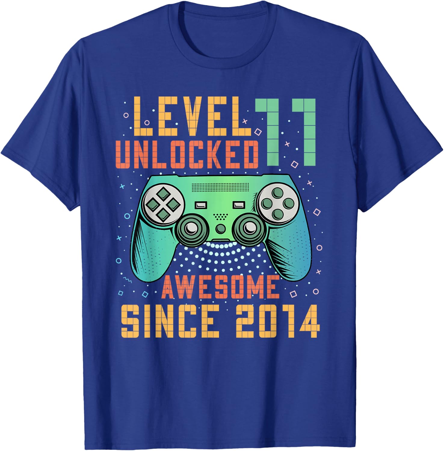 Level 11 Unlocked 11th Birthday 11 Year Old Boy Gifts Gaming T-Shirt - T-Shirt | Royal