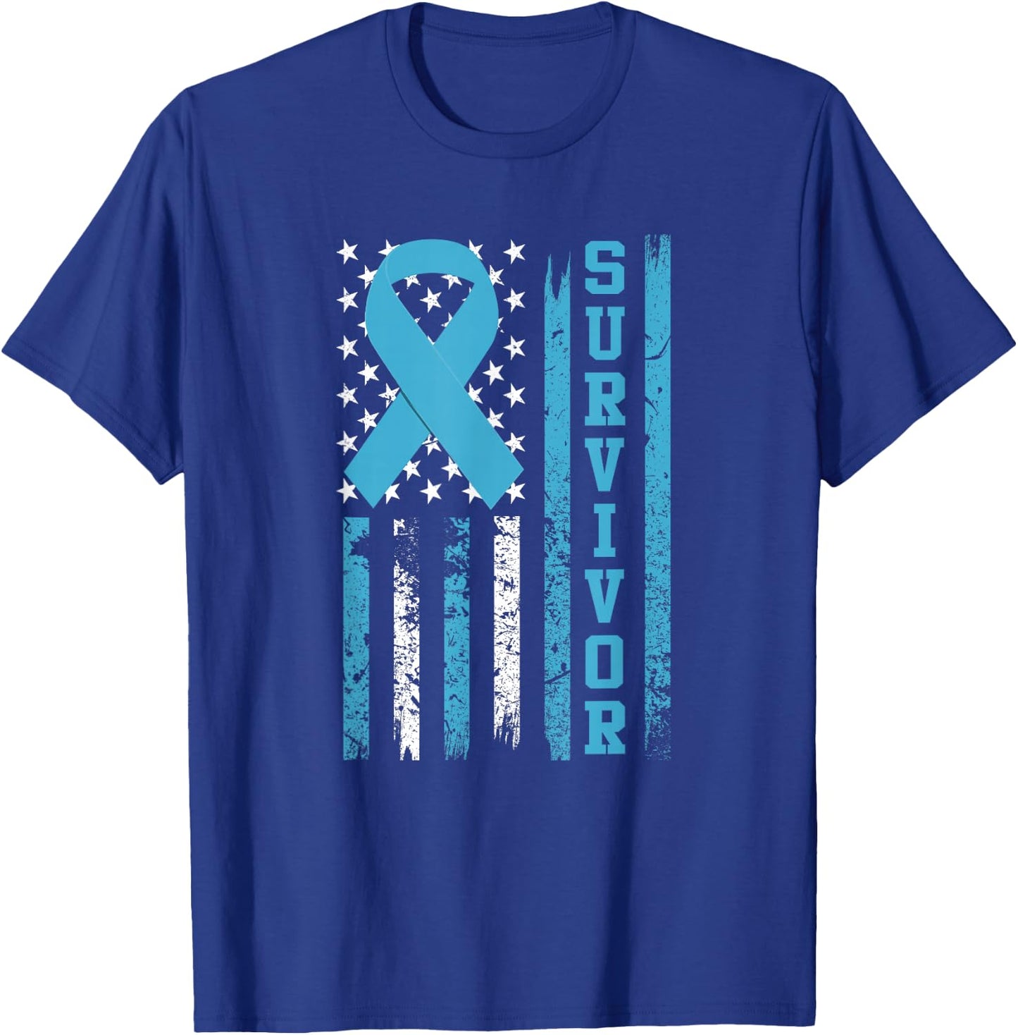 Prostate Cancer Survivor - Bold Blue Ribbon Shirt T-Shirt - T-Shirt | Royal