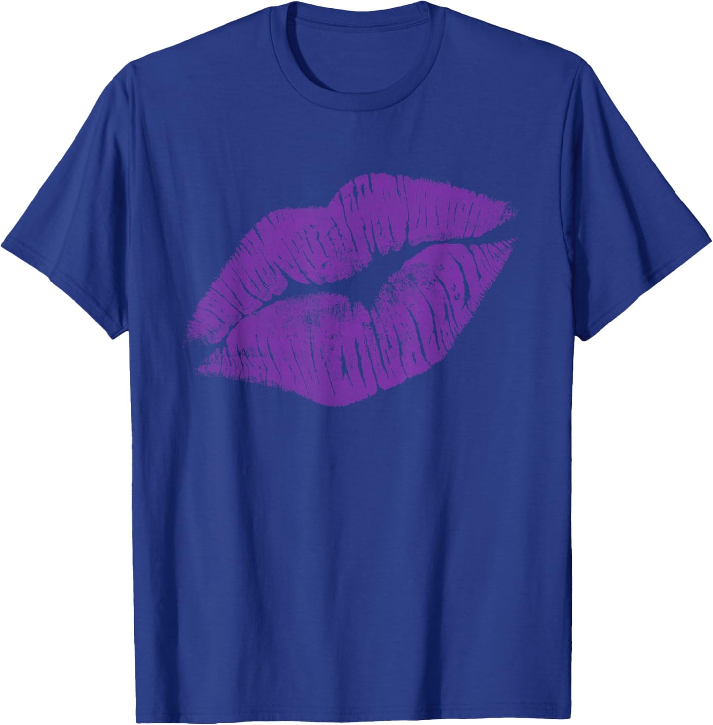 Purple Kissing Lipstick | Perfect 80s Party Design T-Shirt - T-Shirt | Royal
