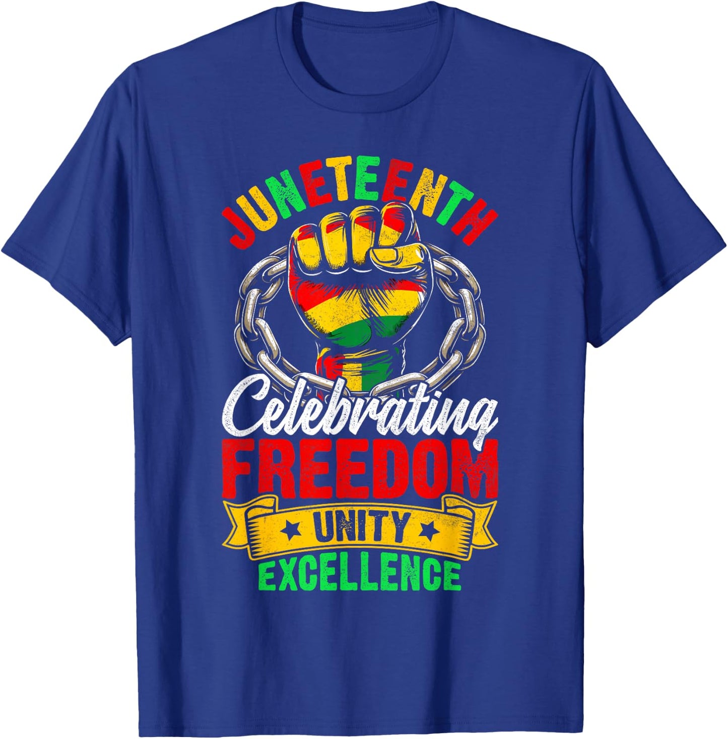 Juneteenth Freedom Fist Unity Strength Black History T-Shirt - T-Shirt | Royal