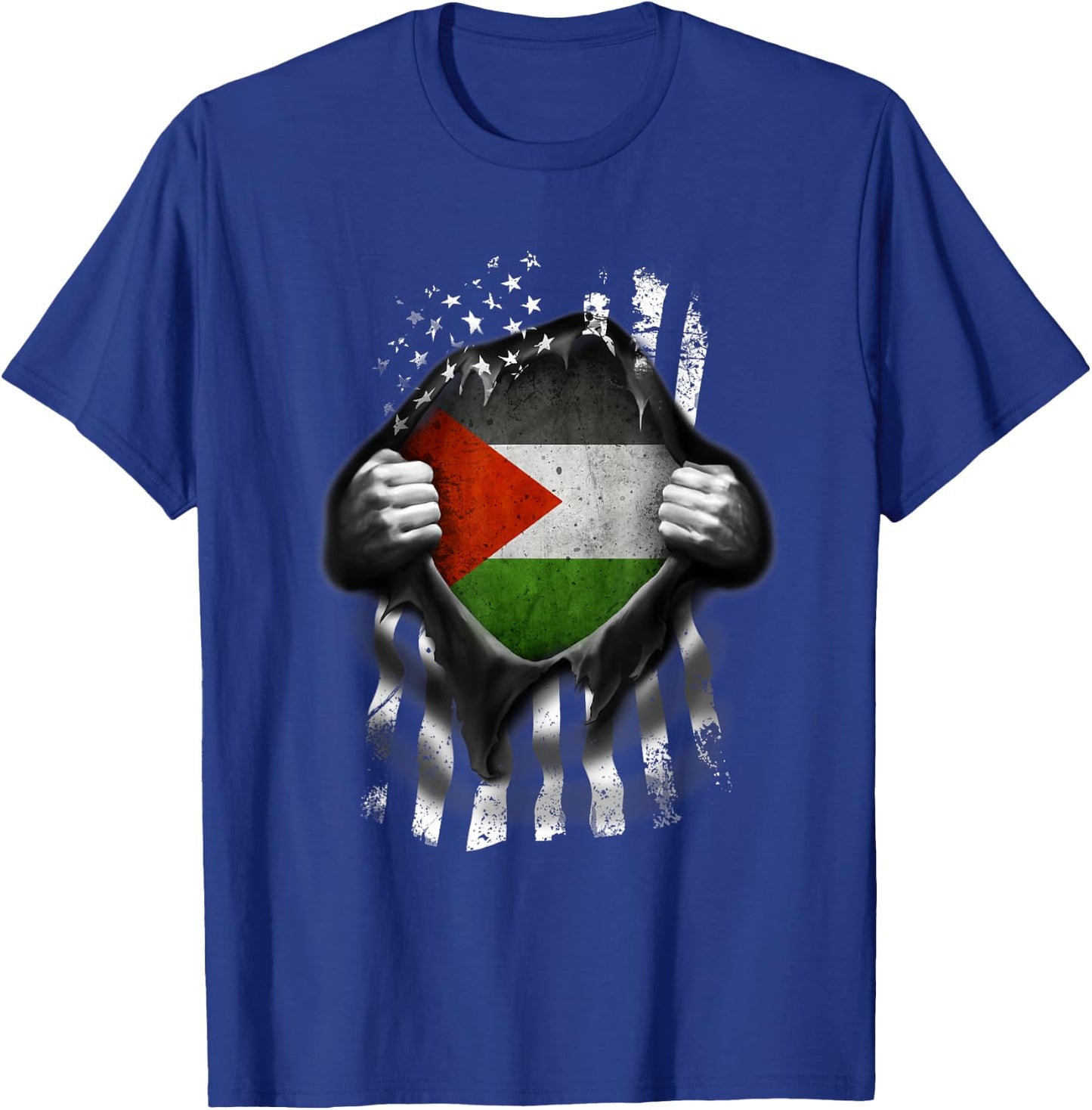 Palestinian American Flag T Shirt. Palestine National Flag T-Shirt - T-Shirt | Royal