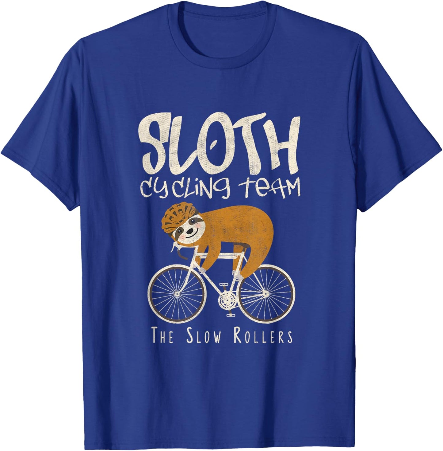 Funny Sloth Cycling Team Love Sloths Bicycle T-Shirt - T-Shirt | Royal