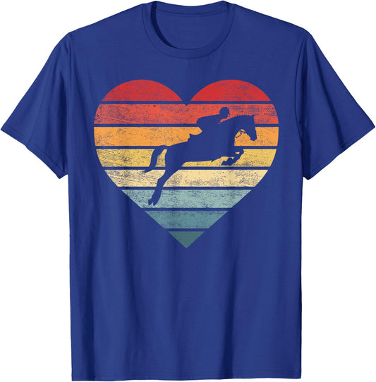 Retro Sunset Horse Lover Rider Equestrian Horseman Gifts T-Shirt - T-Shirt | Royal