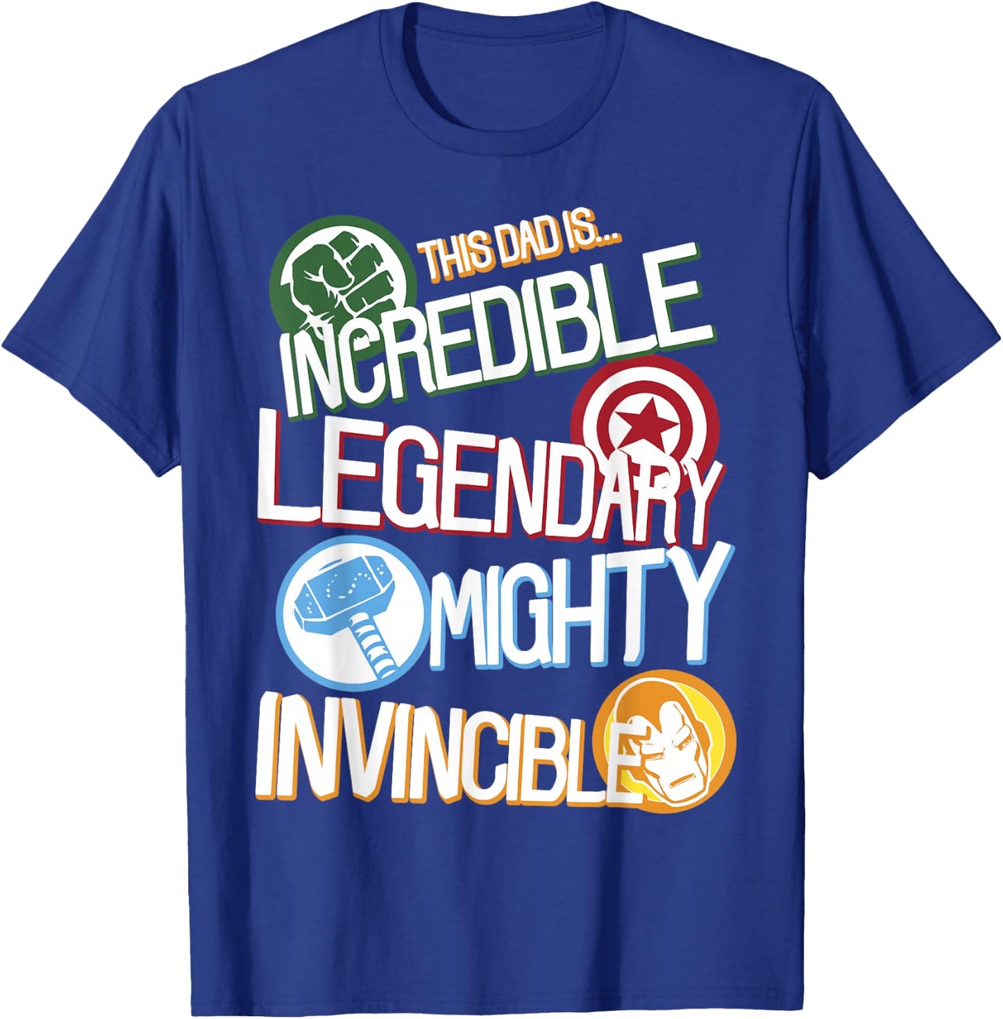 Marvel Comics Avengers Father's Day This Dad is Legendary T-Shirt - T-Shirt | Royal