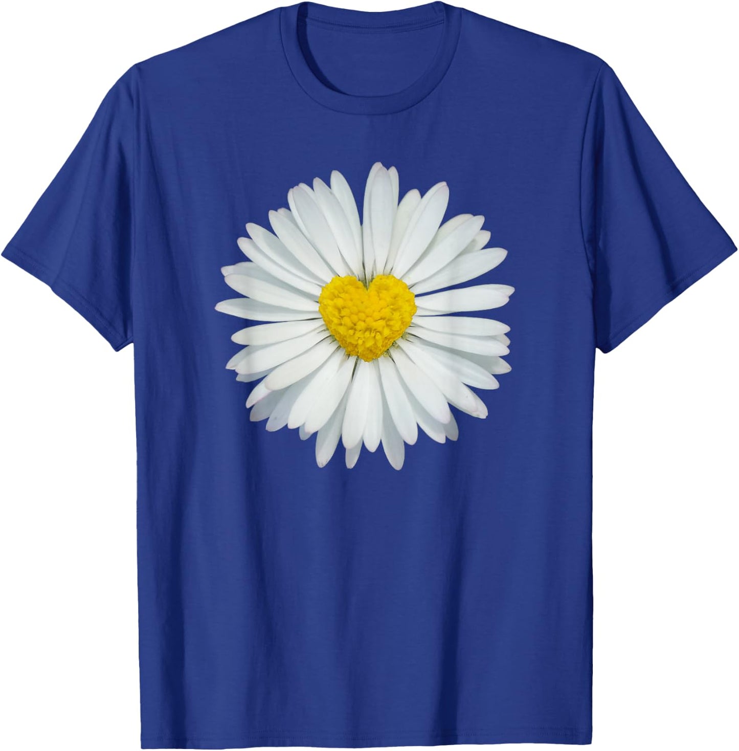 White and Yellow Heart Daisy Flower Rave T-Shirt - T-Shirt | Royal