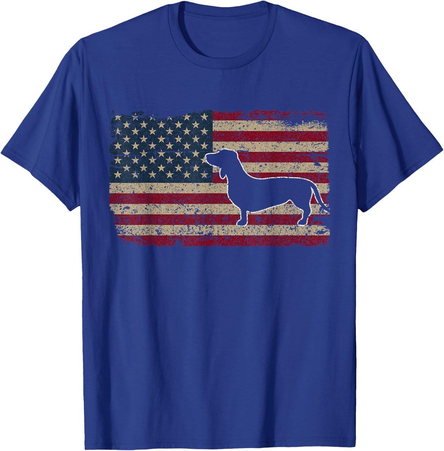 Dachshund America Flag Patriotic Weiner Dog Gift Small T-Shirt - T-Shirt | Royal