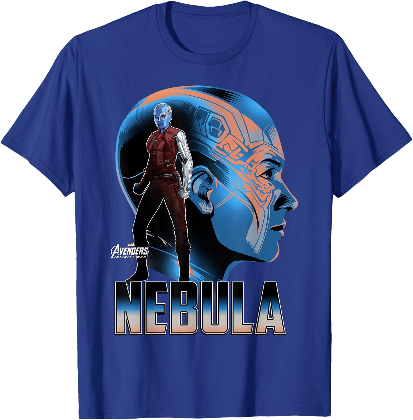 Marvel Infinity War Nebula Big Head Profile T-Shirt - T-Shirt | Royal