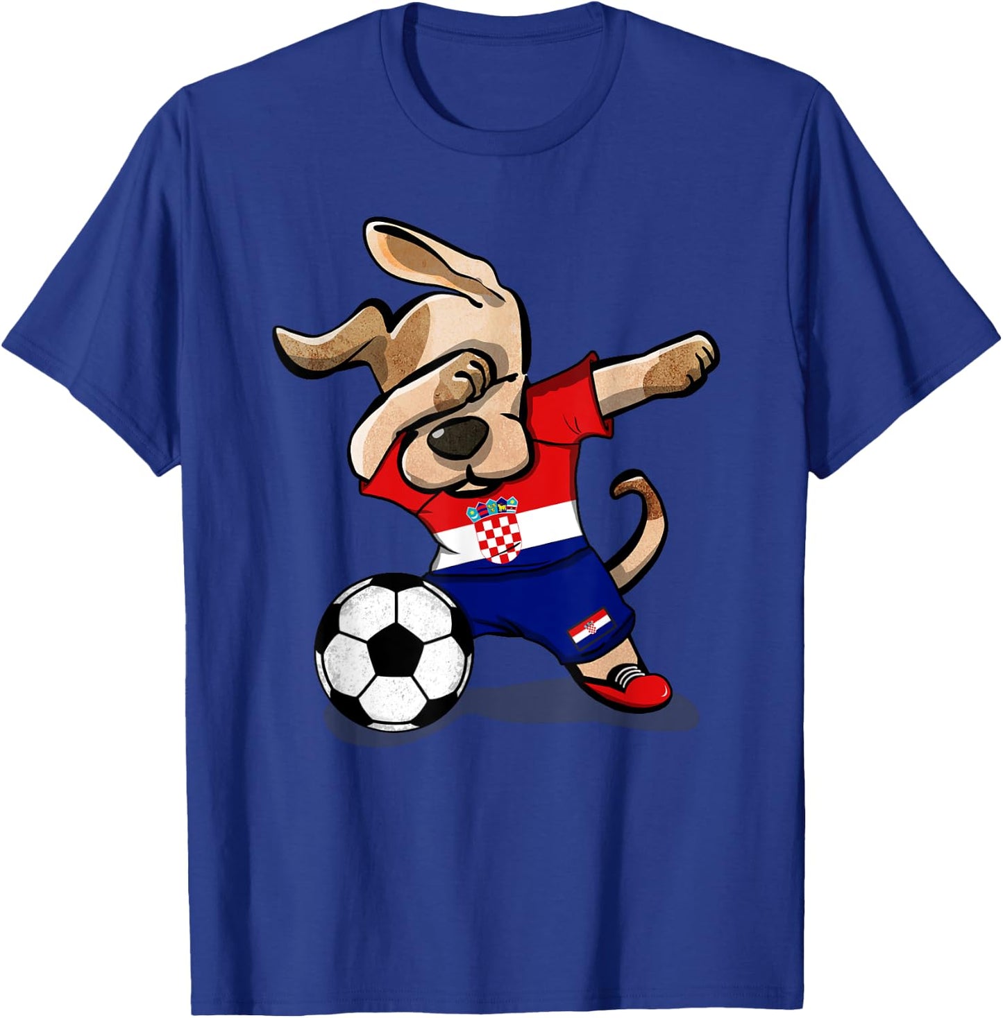 Dabbing Dog Croatia Soccer Fans Jersey Croatian Football T-Shirt - T-Shirt | Royal