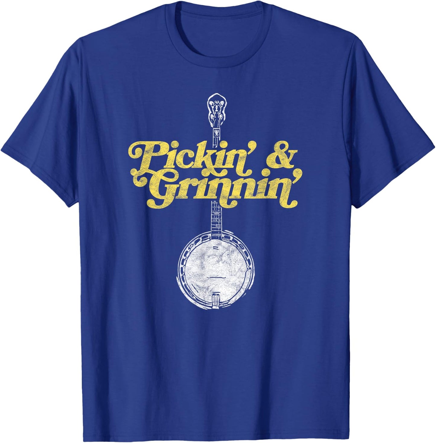Pickin' & Grinnin' Mountain Sun & Banjo Bluegrass Shirt T-Shirt - T-Shirt | Royal