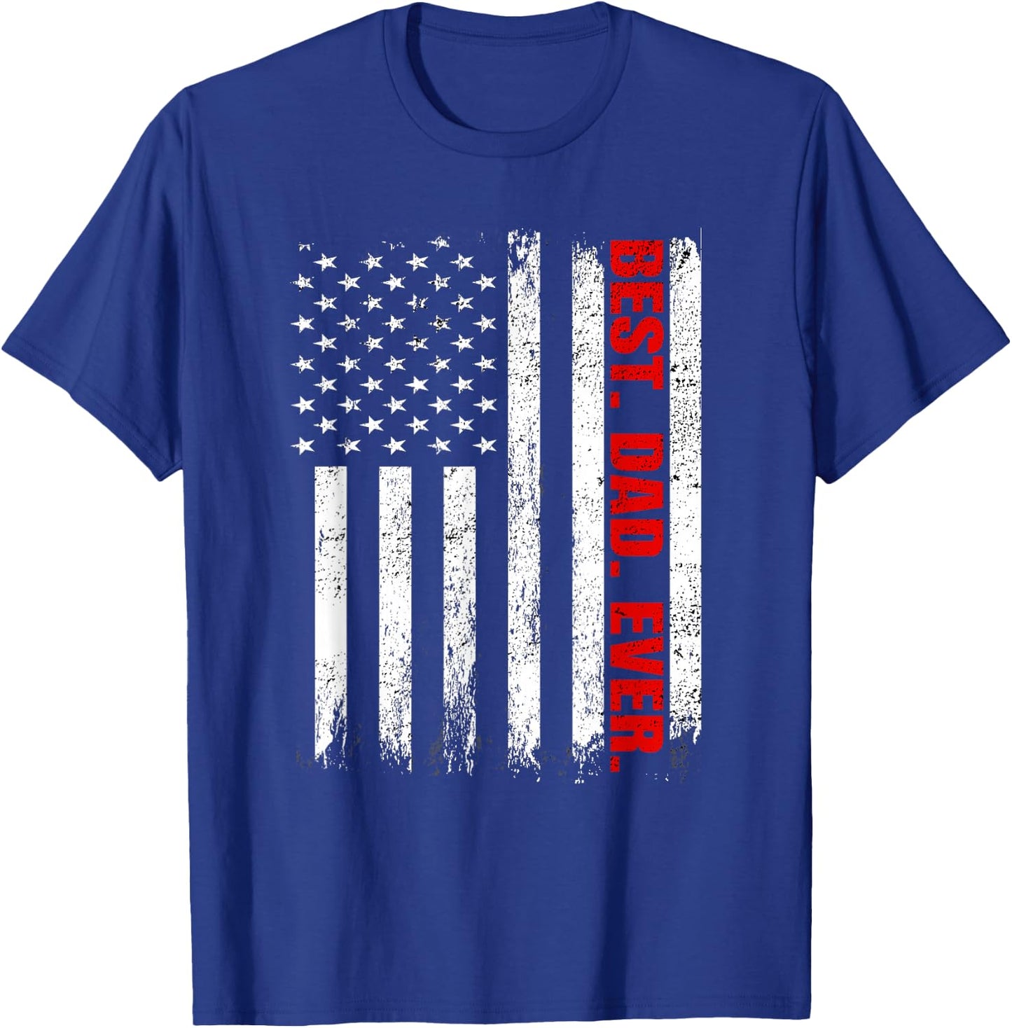 Best Dad Ever USA Flag Fathers Day Firefighter Red Line Women Kids Men T-Shirt - T-Shirt | Royal