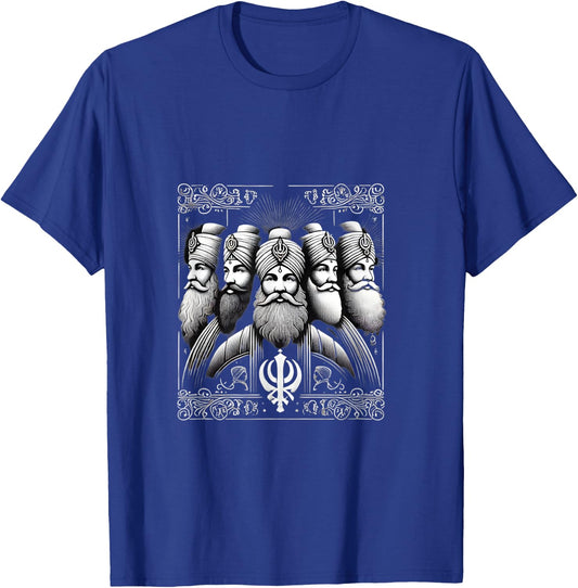 Sikh Khalsa Panj Pyare Five Beloved Ones T-Shirt - T-Shirt | Royal
