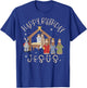 Merry Christmas -Christian Family Group Children Nativity Happy Birthday Jesus Christmas Nativity Christian Black Small Short Sleeve Cotton Blend T-Shirt - T-Shirt | Royal