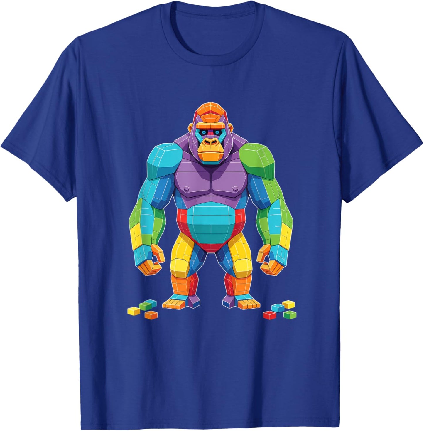 Colorful Block Gorilla Kids Birthday Mythical Creatures Toy T-Shirt - T-Shirt | Royal