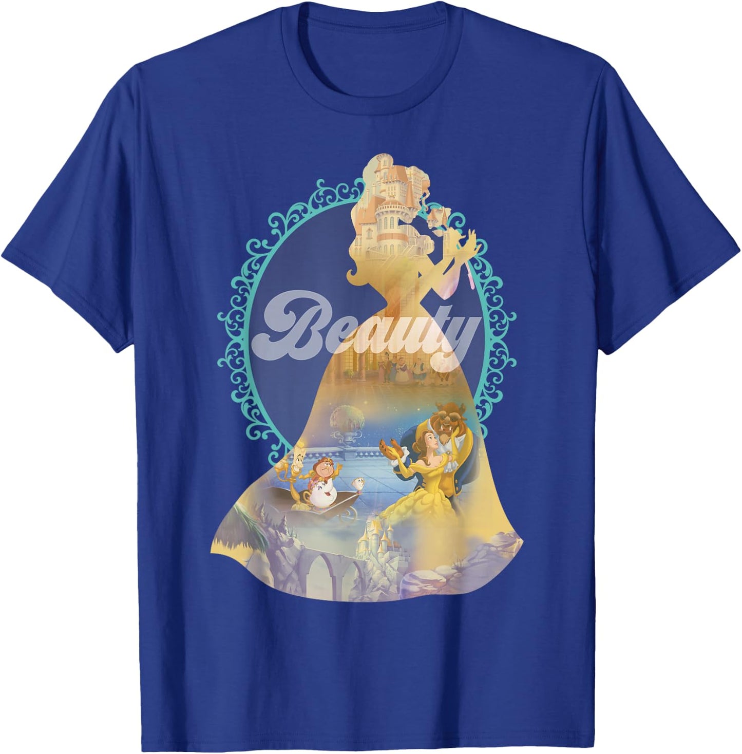 Disney Beauty and the Beast Enchanted Dance Belle Silhouette T-Shirt - T-Shirt | Royal