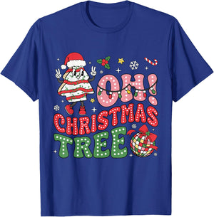 Groovy Oh Christmas Tree Cakes Funny Xmas Cake Lovers Women T-Shirt - T-Shirt | Royal
