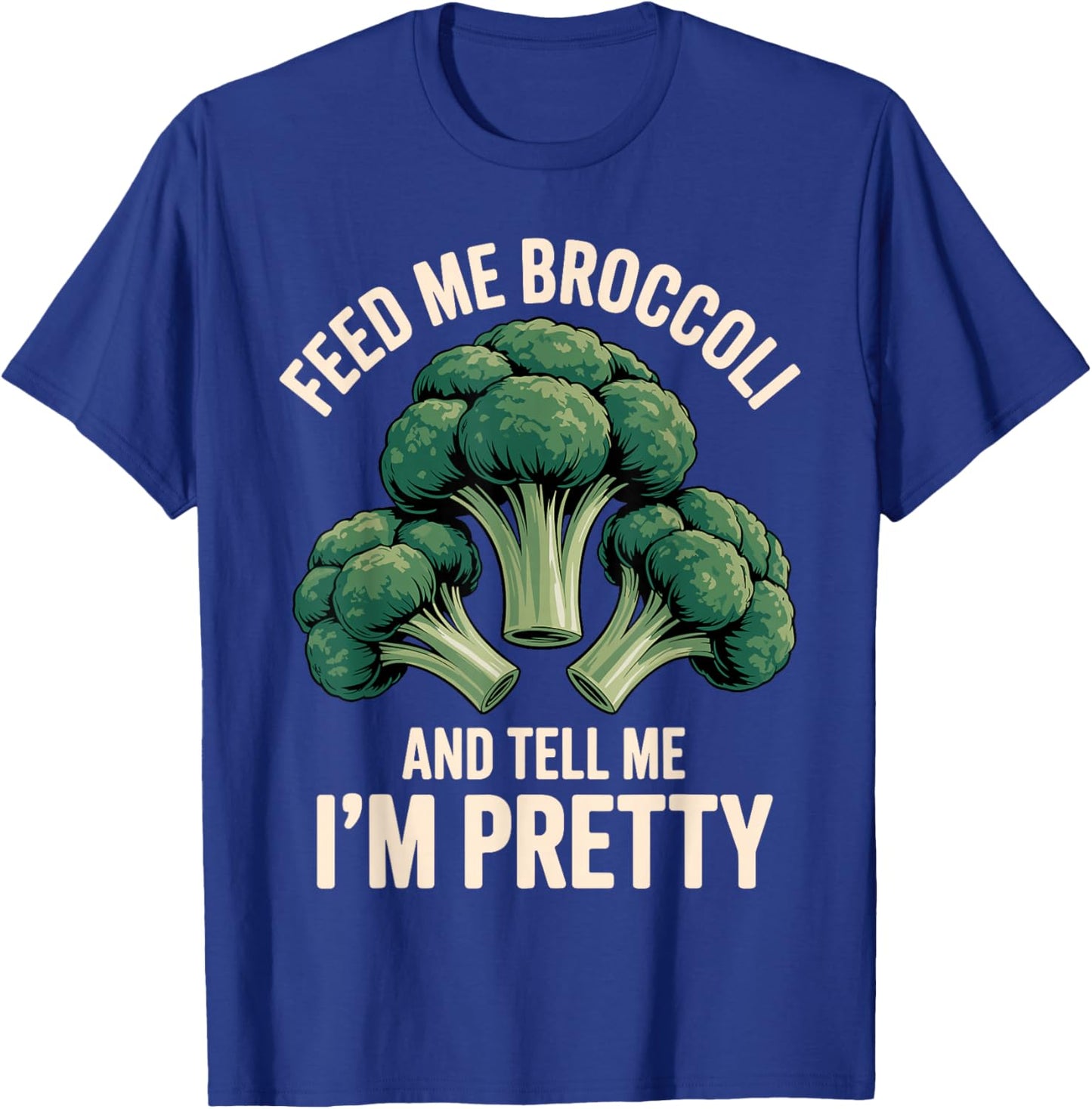 Funny Broccoli Design Women Kids Vegan Broccoli T-Shirt - T-Shirt | Royal