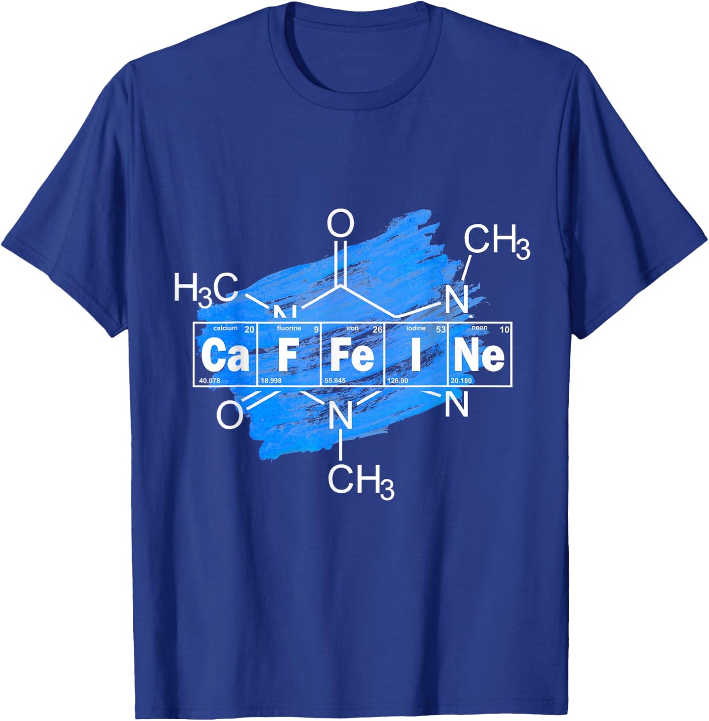 Caffeine Elements Chemistry Science Coffee Lover T-Shirt - T-Shirt | Royal