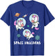 Space Unicorns Funny Astronaut Planet Travel T-Shirt - T-Shirt | Royal