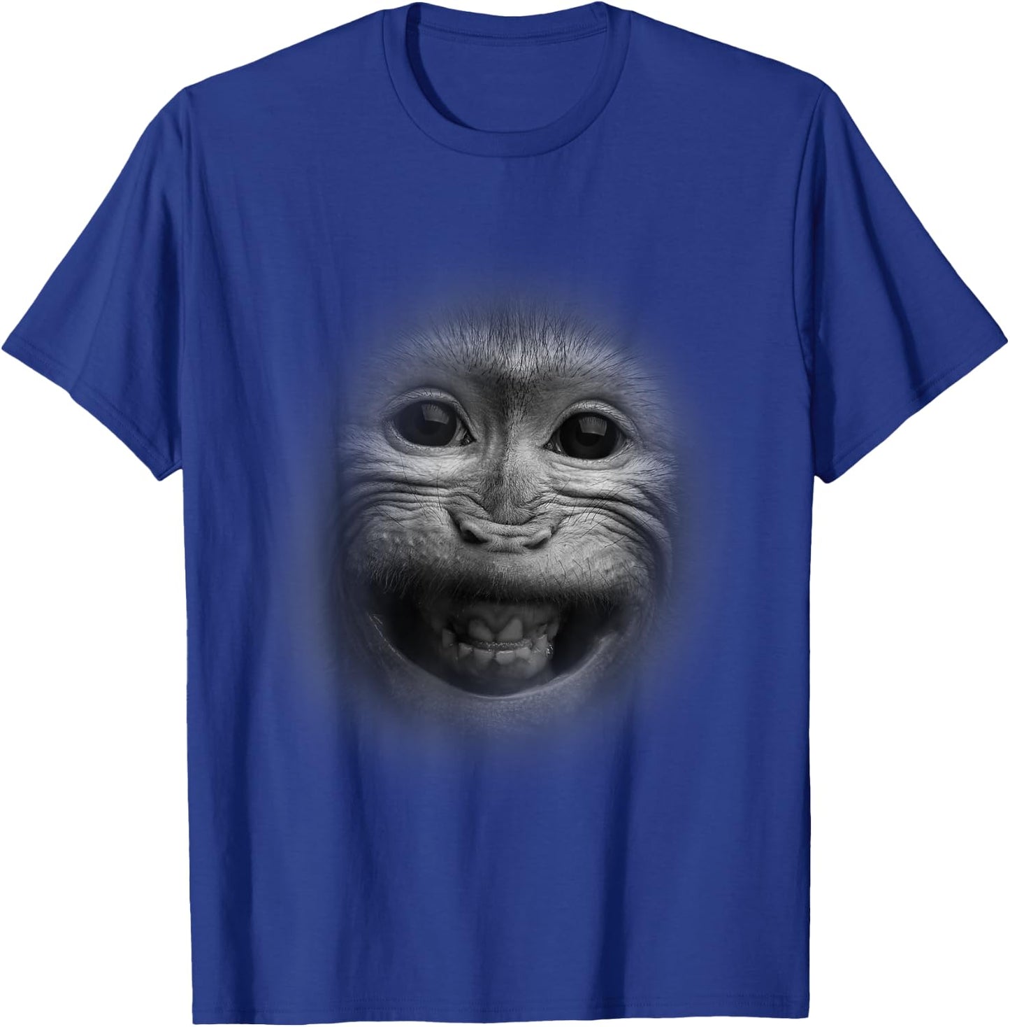 The Happiest Monkey Face Graphic - Funny Humor T-Shirt - T-Shirt | Royal