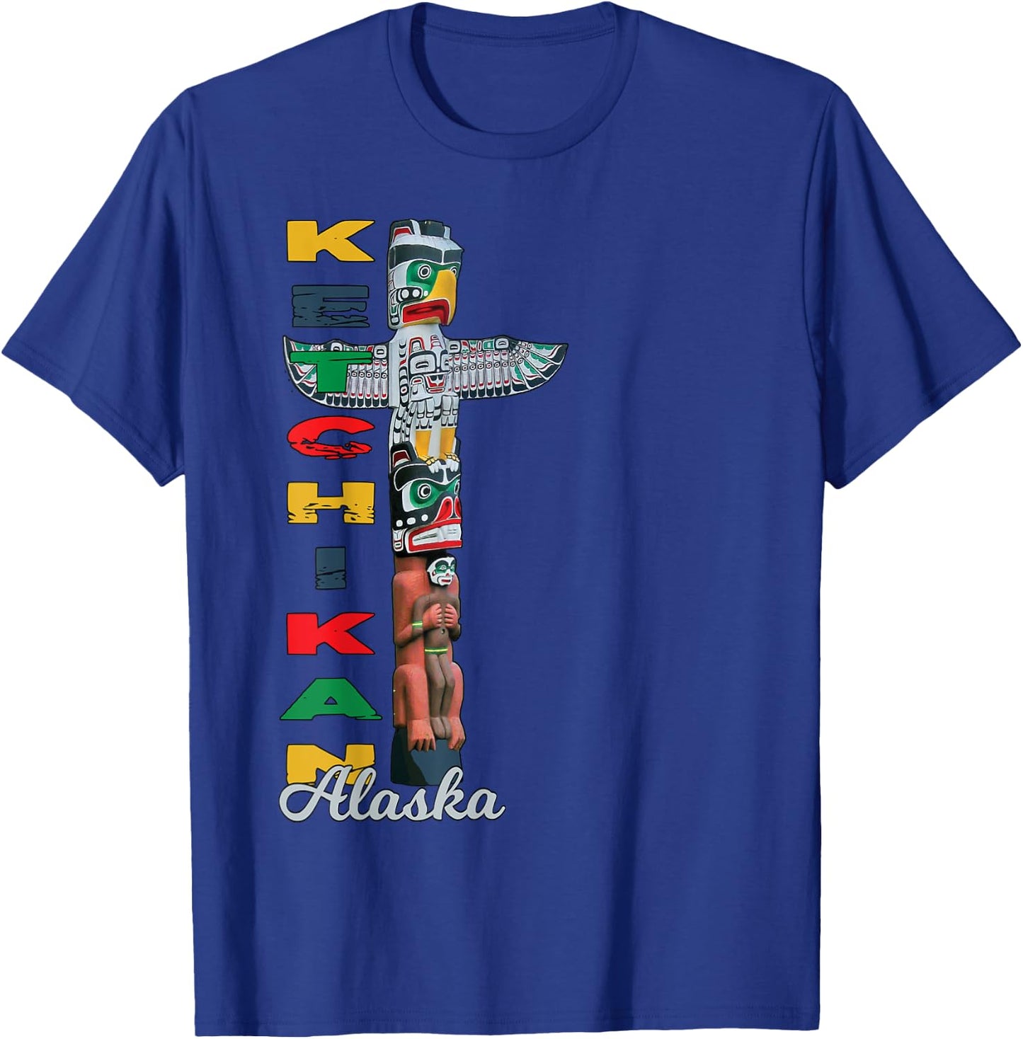 Ketchikan Alaska Totem Pole Native Art Souvenir Keepsake T-Shirt - T-Shirt | Royal