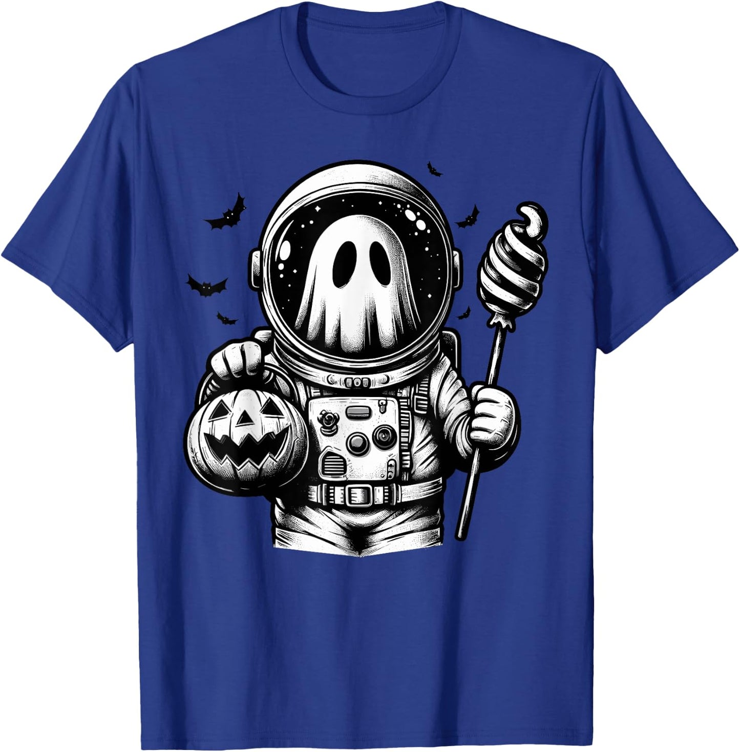 Halloween Astronaut Costume Ghost Animal Boo Spooky T-Shirt - T-Shirt | Royal