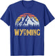 Vintage Retro WY Wyoming U.S. Mountain State T-Shirt - T-Shirt | Royal