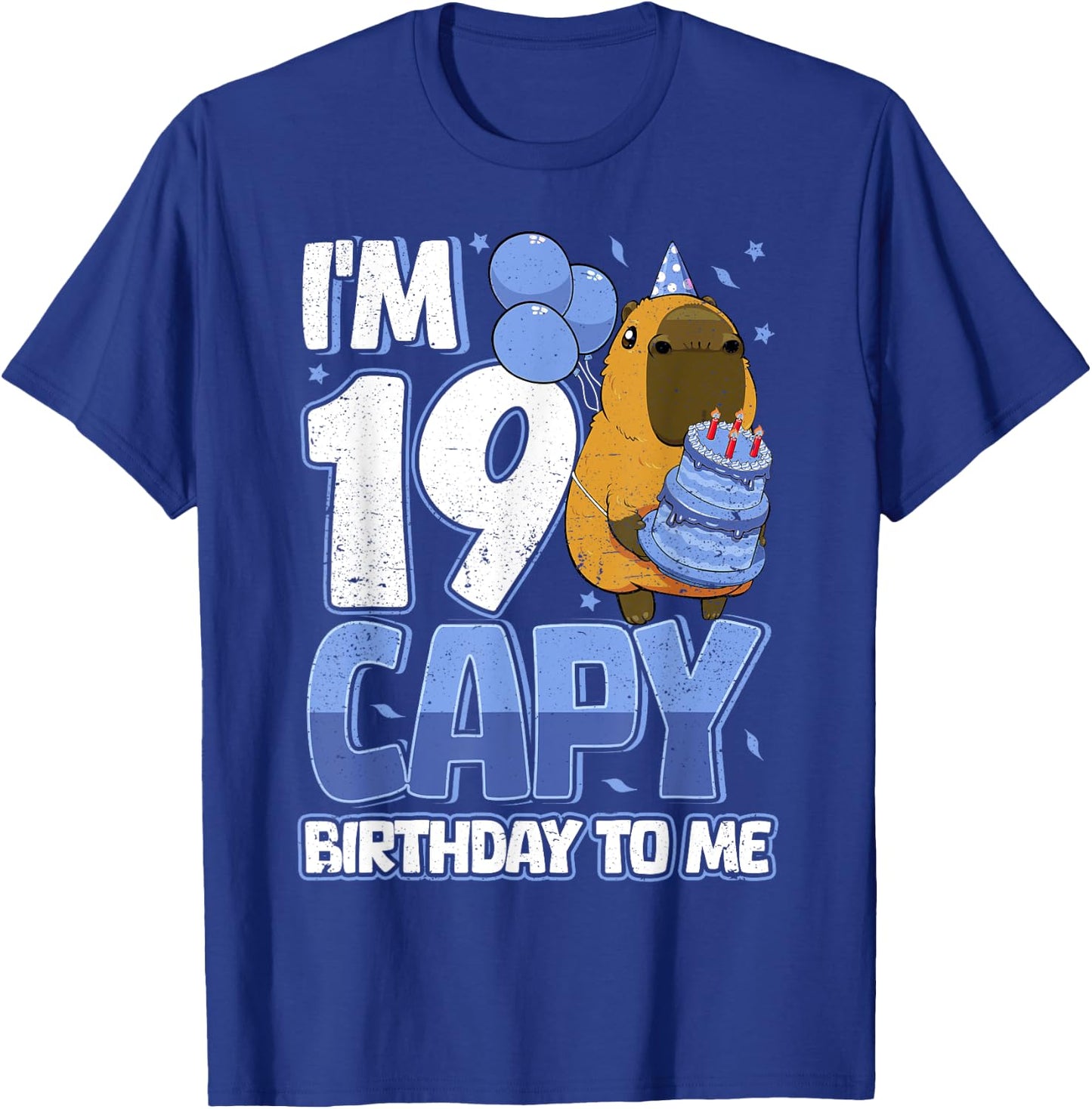 19 Years Capy Birthday to me Boys 19th Birthday Capybara T-Shirt - T-Shirt | Royal