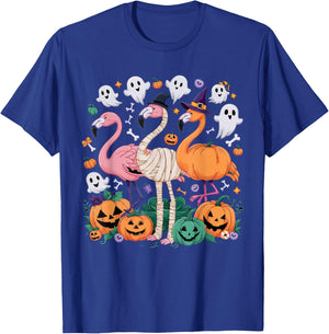 Flamingo Halloween Spooky Wading Bird Scary Trick Or Treat T-Shirt - T-Shirt | Royal