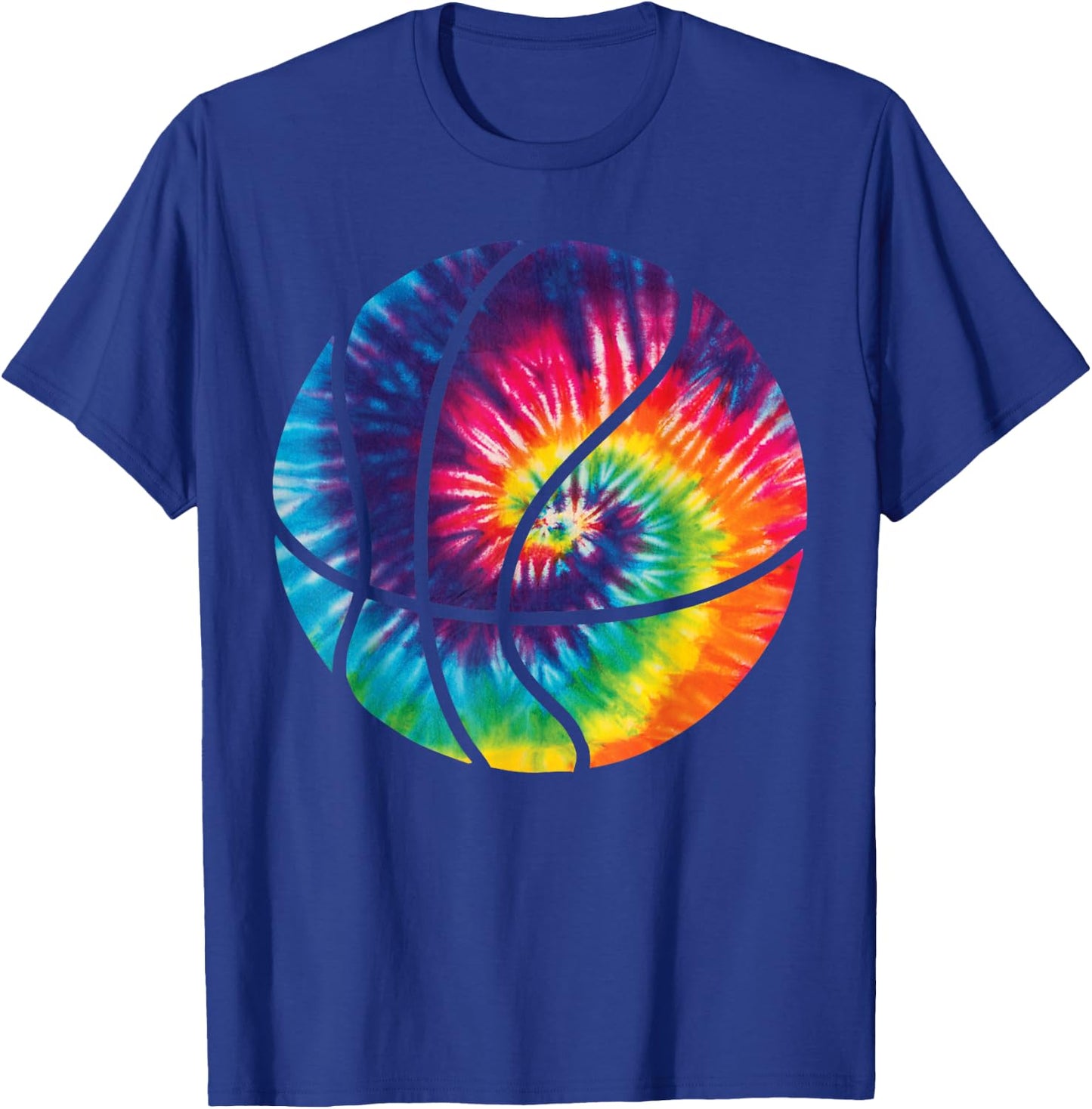 Basketball Tie Dye Awesome Sports Rainbow Trippy Gift T-Shirt - T-Shirt | Royal