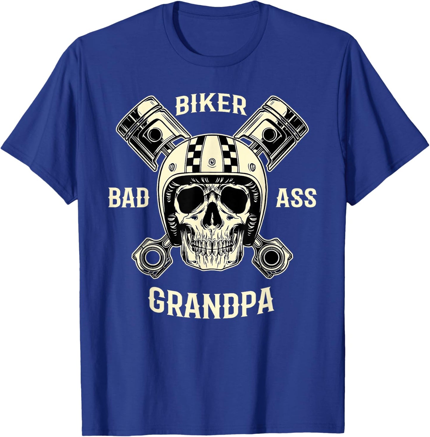 Bad Ass Biker Grandpa Motorcycle Father's Day Gift T-Shirt - T-Shirt | Royal