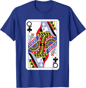 Queen of Clubs Playing Cards Halloween Costume Casino Easy T-Shirt - T-Shirt | Royal