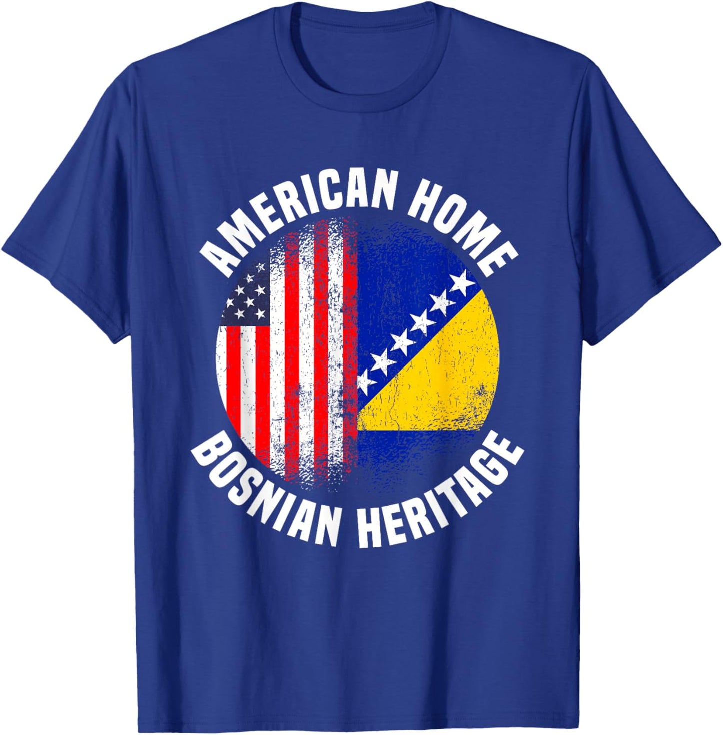 Bosnia Outfit & Women US American Bosnian Flag T-Shirt - T-Shirt | Royal