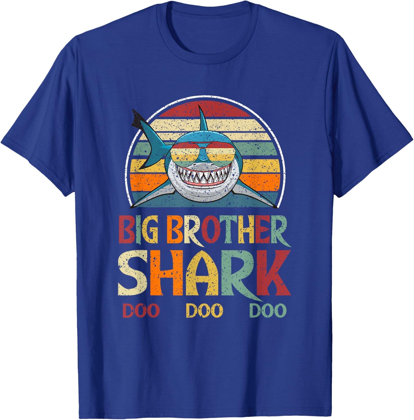 Retro Vintage Big Brother Shark Pregnancy Announcement Gift T-Shirt - T-Shirt | Royal