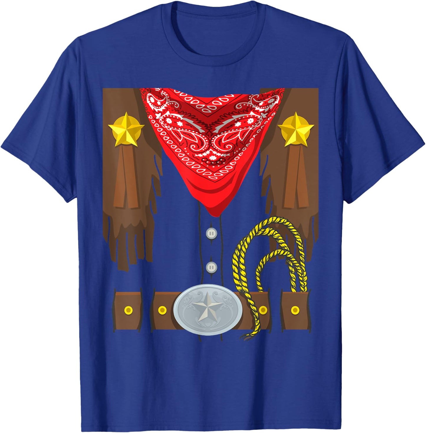 Cowboy Halloween Costume Rodeo Sheriff T-Shirt - T-Shirt | Royal