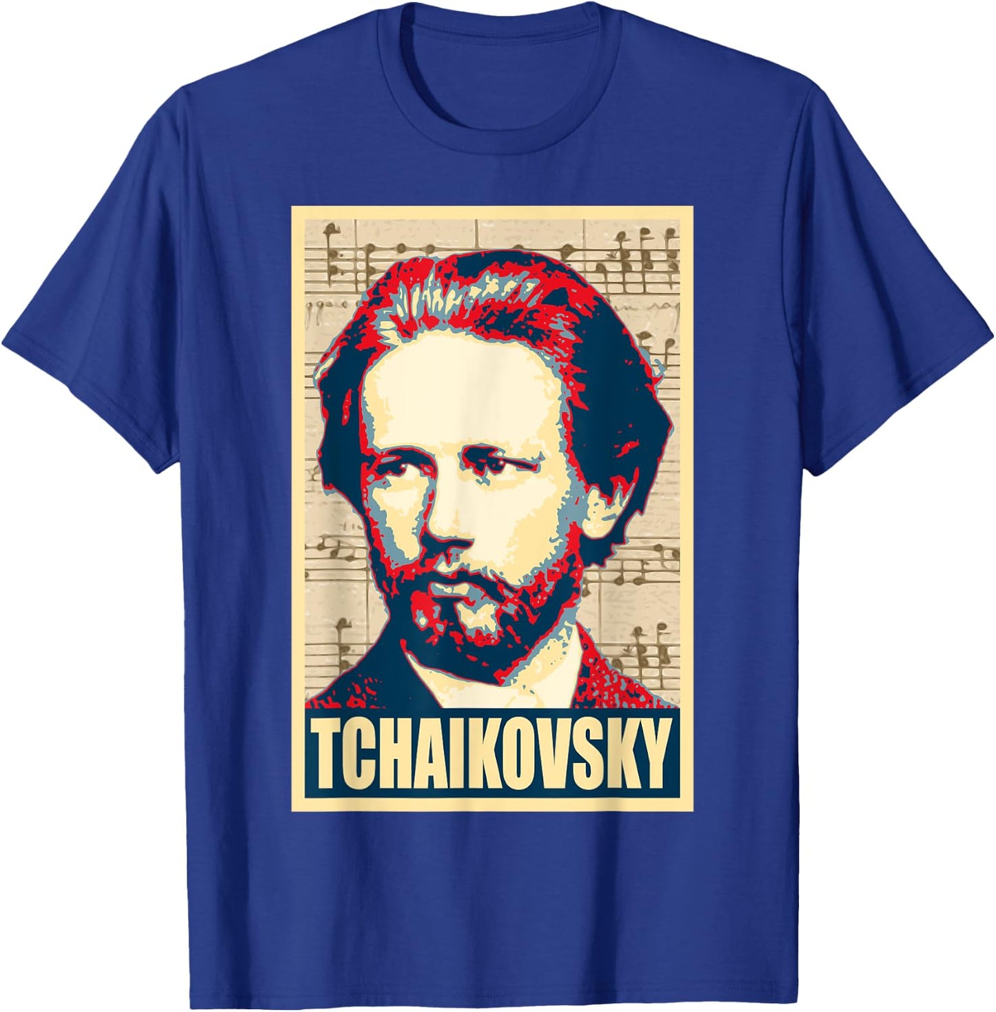 Tchaikovsky Classical Music Notes Composer T-Shirt - T-Shirt | Royal