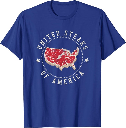 United Steaks Of America Vintage T-Shirt - T-Shirt | Royal