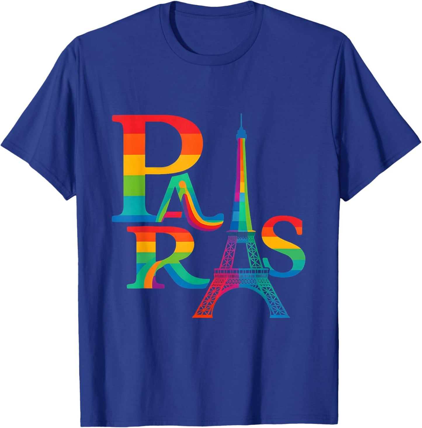 Paris Rainbow Vibes - Eiffel Tower Rainbow Rainbow France T-Shirt - T-Shirt | Royal