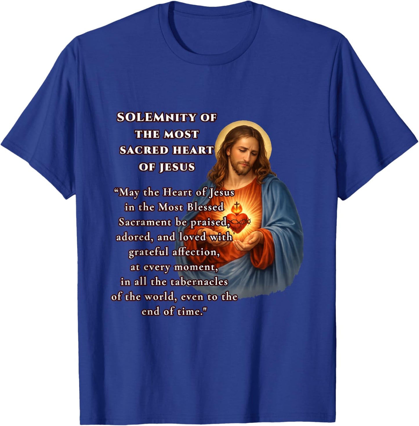 Solemnity of the Sacred Heart of Jesus Prayer Design T-Shirt - T-Shirt | Royal
