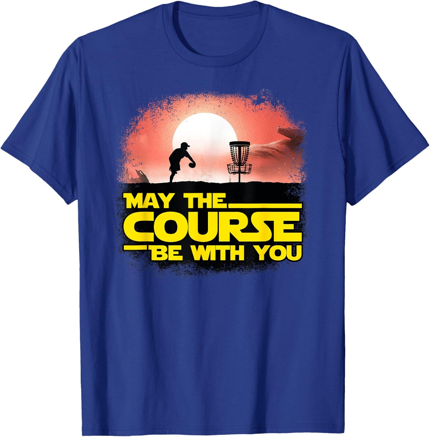 May The Course Be With You - Golf Gifts - Disc Golf T-Shirt - T-Shirt | Royal