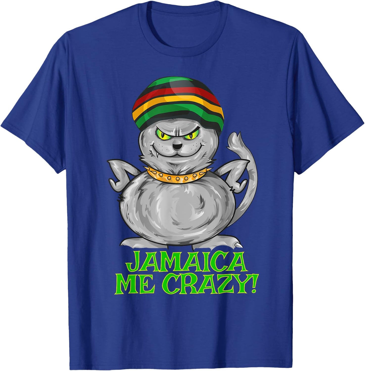 Jamaica Me Crazy Shirt | Cat Rasta Jamaican Reggae Women Girls Kids T-Shirt - T-Shirt | Royal