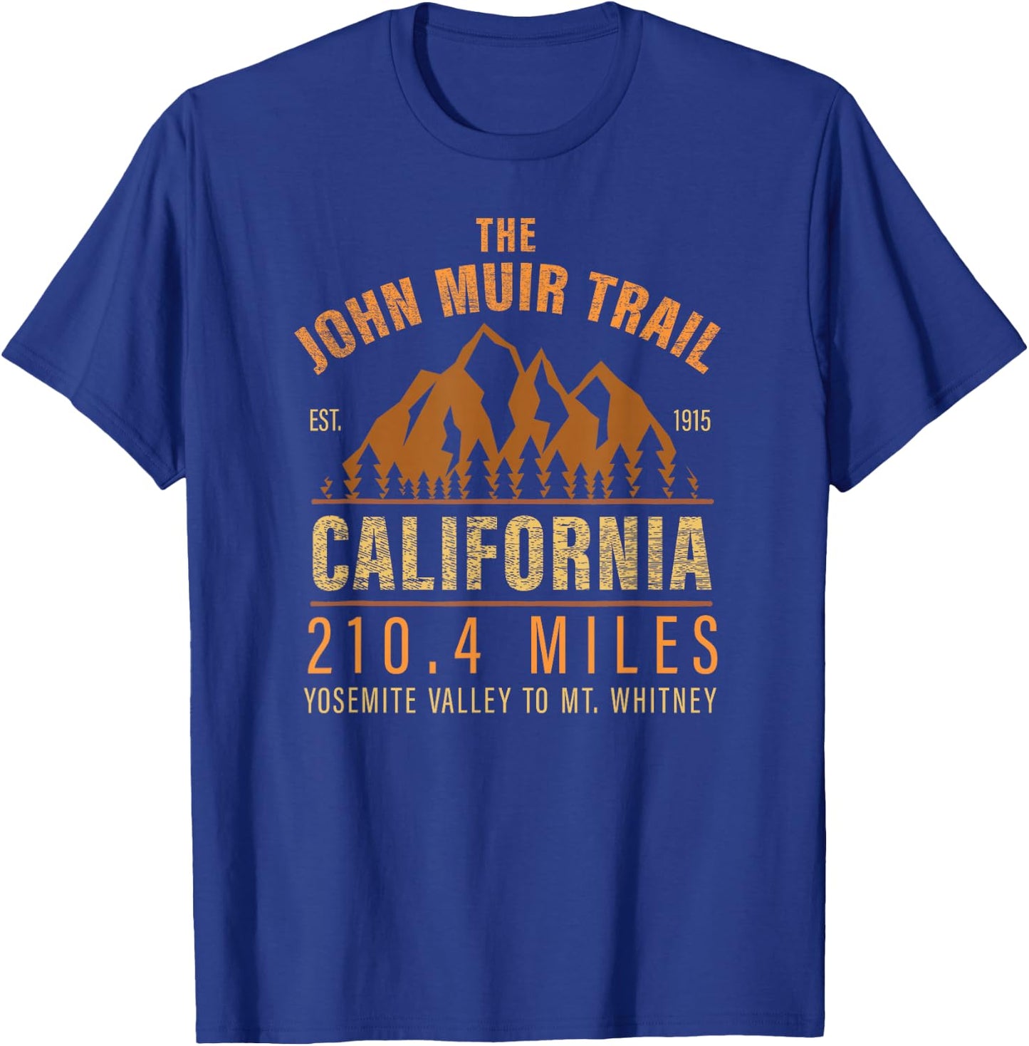 John Muir Trail California Backpacking Trail Hiking T-Shirt - T-Shirt | Royal