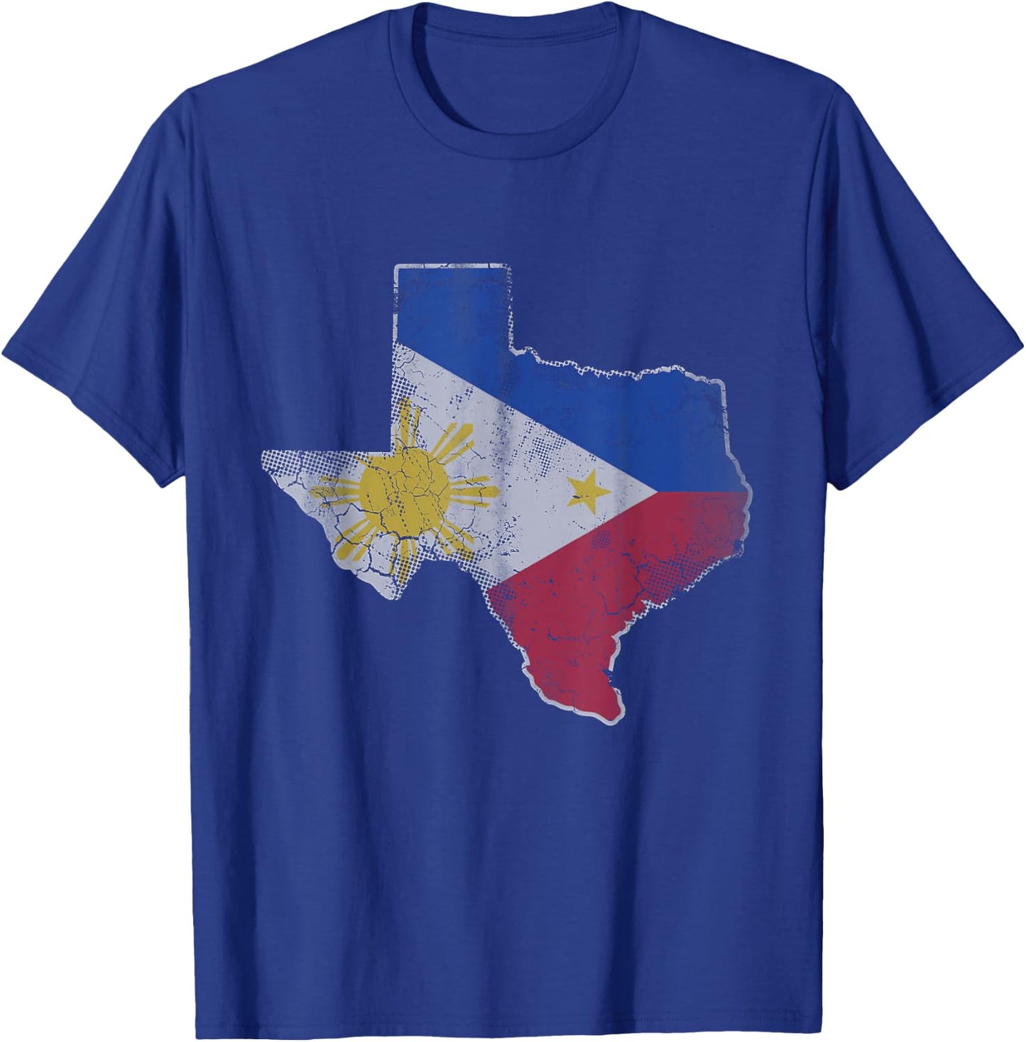 Texas Filipino American Flag Map Philippines Family Men Kids T-Shirt - T-Shirt | Royal