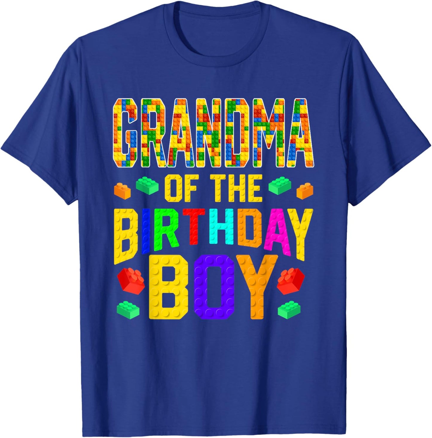 Grandma of The Birthday Boy Master Builder Building Blocks T-Shirt - T-Shirt | Royal
