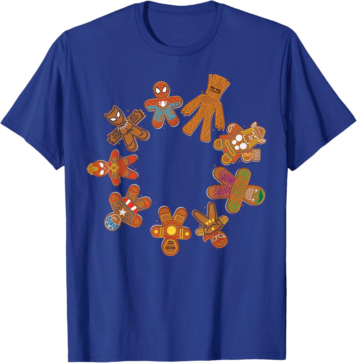 Marvel Avengers Gingerbread Cookie Circle T-Shirt - T-Shirt | Royal