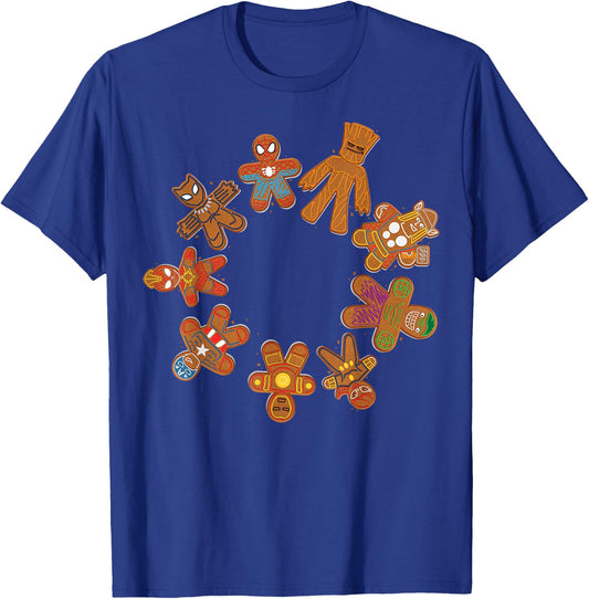 Marvel Avengers Gingerbread Cookie Circle T-Shirt - T-Shirt | Royal