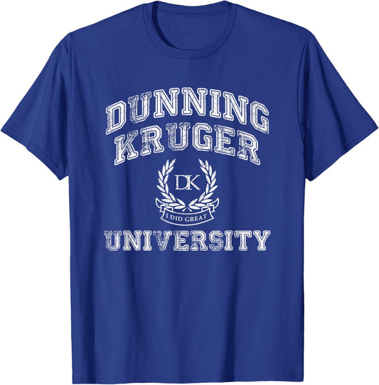 Dunning Kruger University Vintage Style Heathered Shirt T-Shirt - T-Shirt | Royal