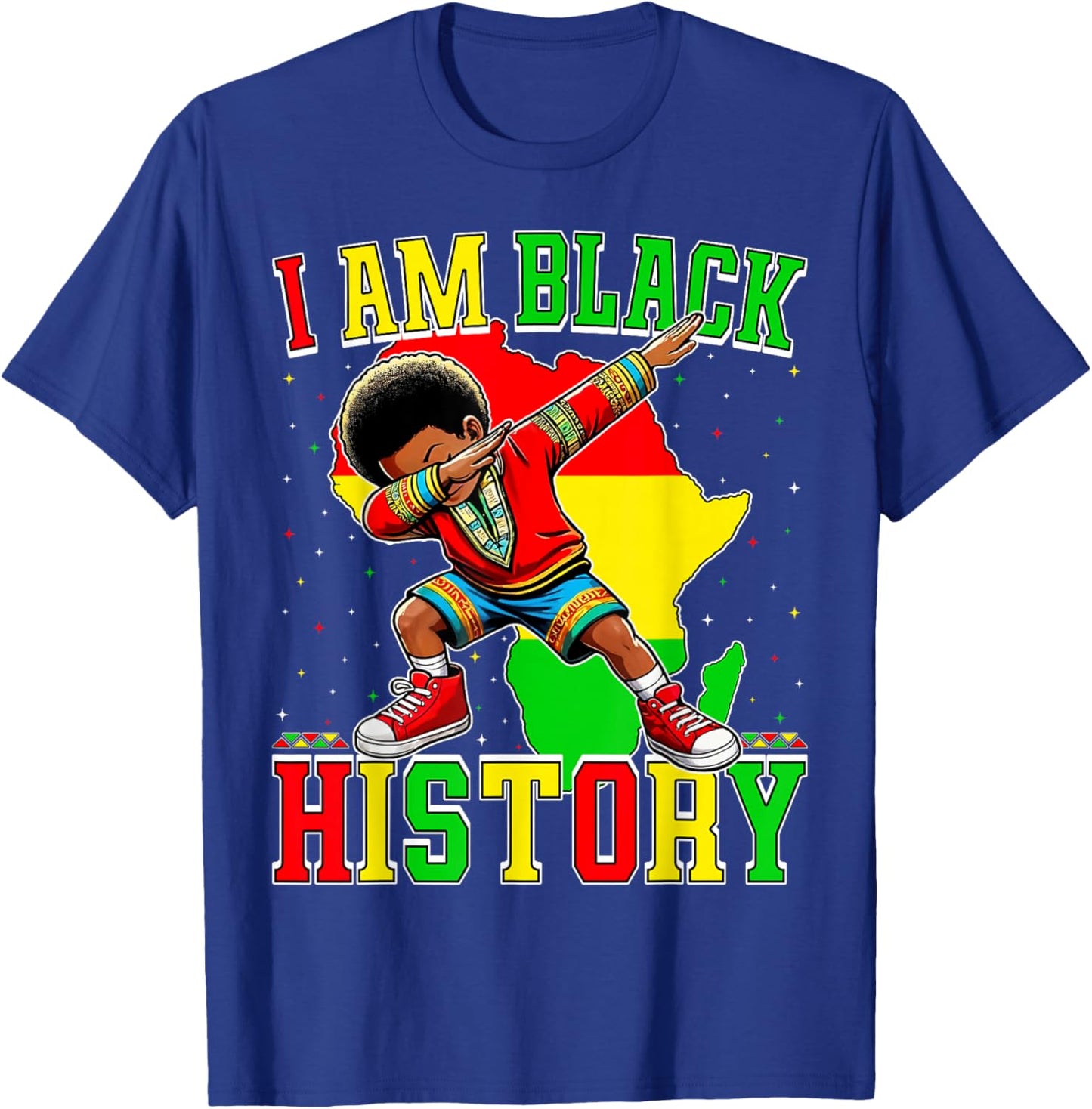 I Am Black History Dabbing Kid Black History Month Kids Boys T-Shirt - T-Shirt | Royal