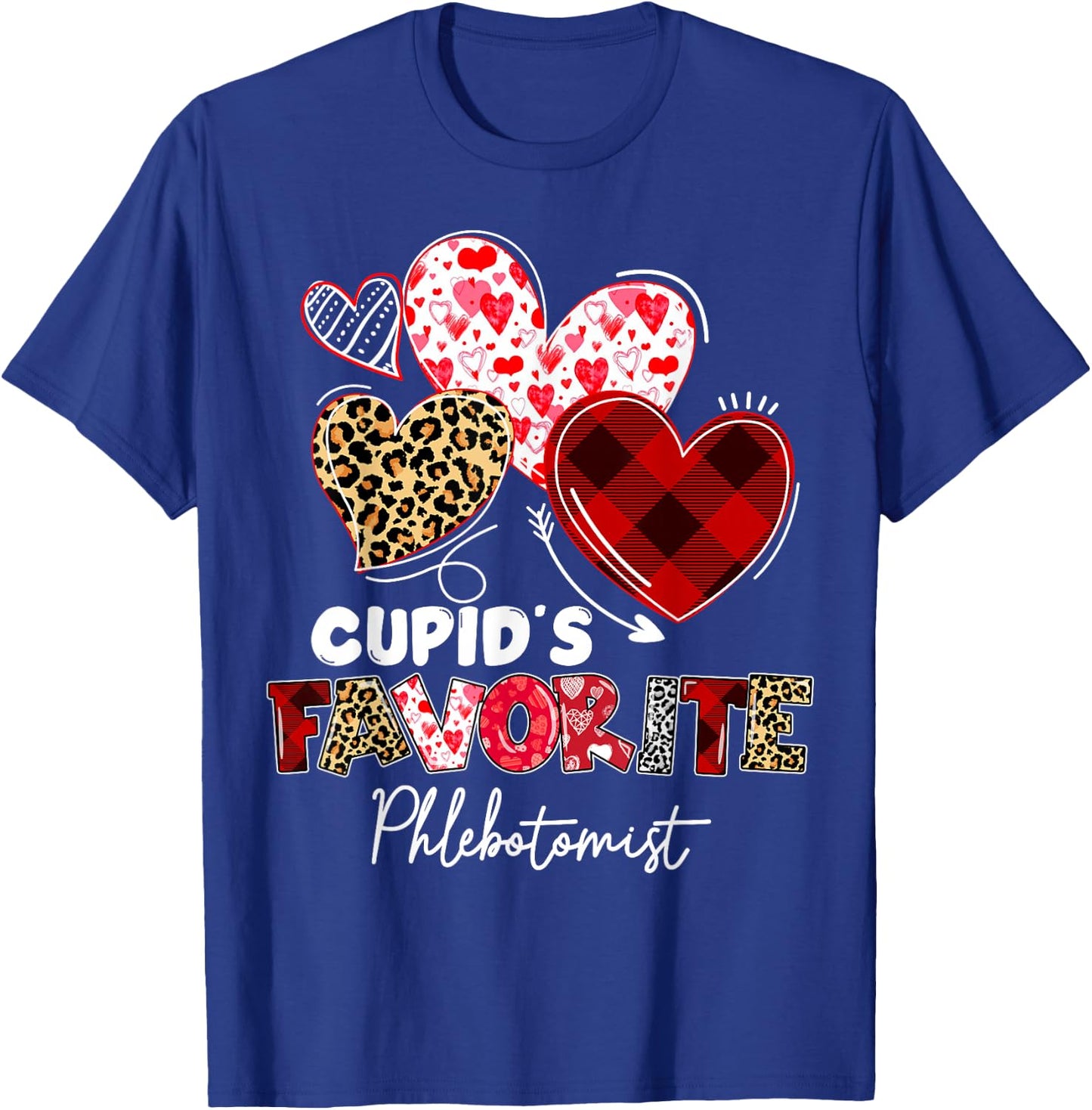 Cupid's Favorite Phlebotomist Valentine Phlebotomy Tech T-Shirt - T-Shirt | Royal
