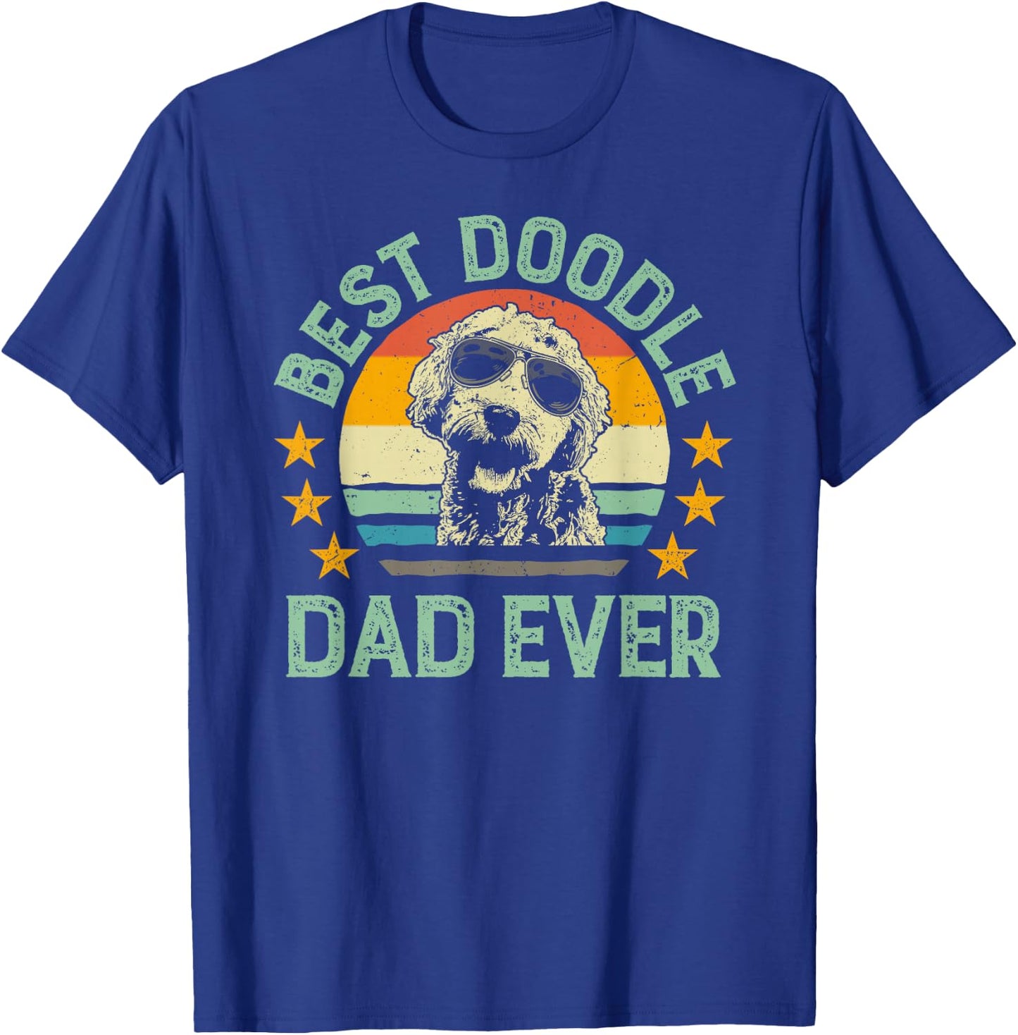 Best Doodle Dad Ever Goldendoodle Dad Retro Gift T-Shirt - T-Shirt | Royal
